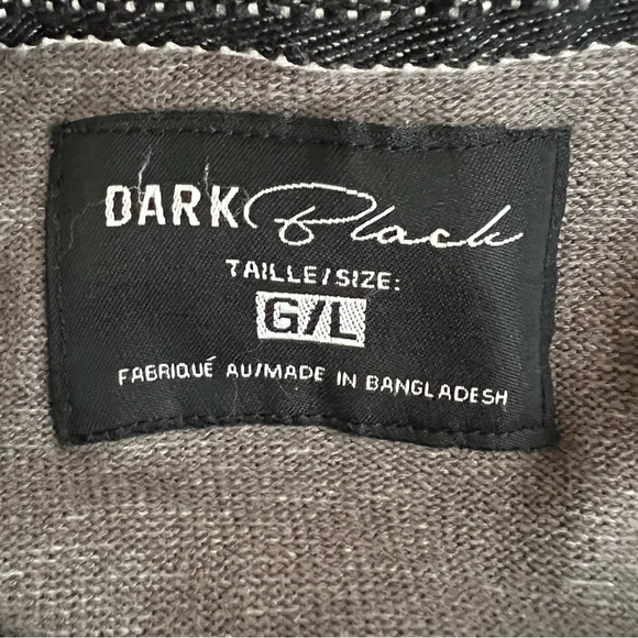 Dark Black Men’s Gray 1/4 Zip Cotton Blend Sweater Size Large EUC - Picture 9 of 12